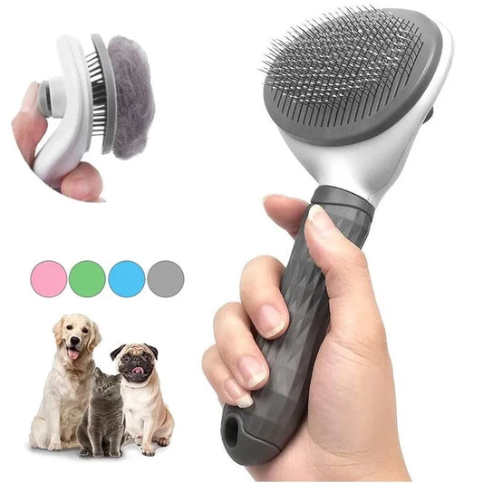 Self-Cleaning Pet Hair Remover Brush – Grooming Tool for Dogs and Cats