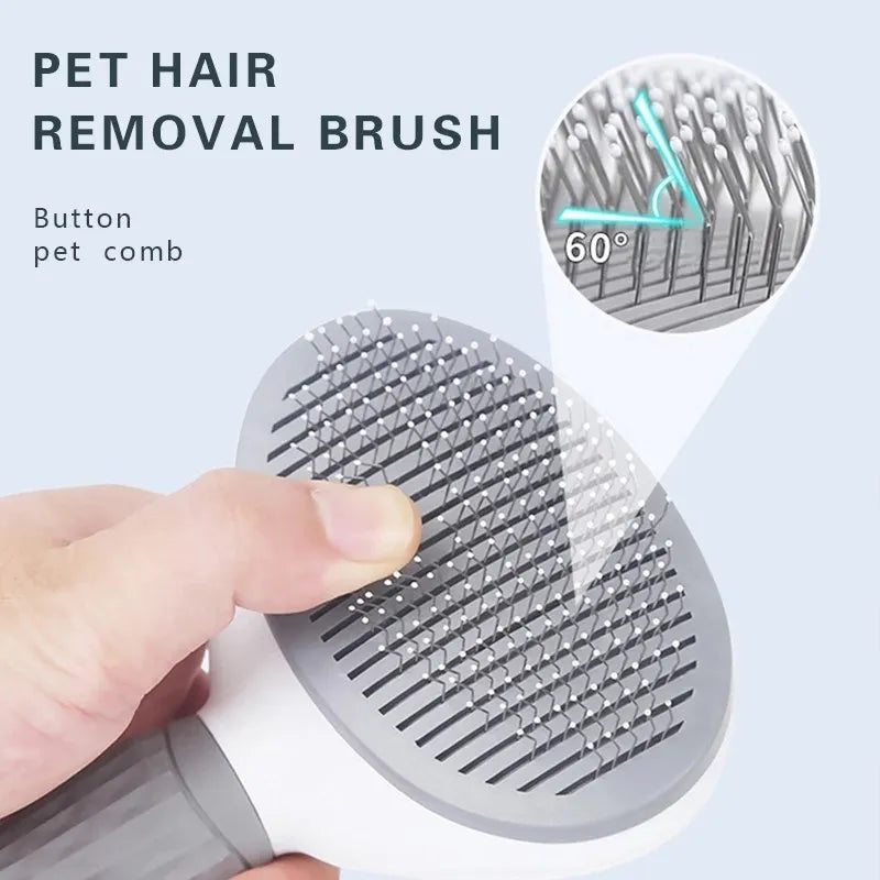 Self-Cleaning Pet Hair Remover Brush – Grooming Tool for Dogs and Cats