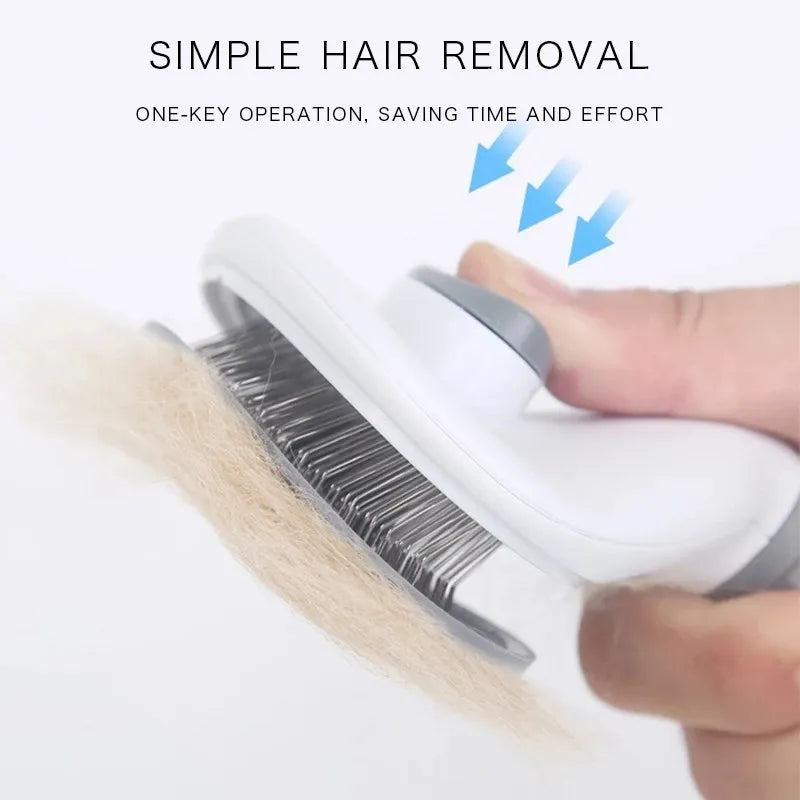 Self-Cleaning Pet Hair Remover Brush – Grooming Tool for Dogs and Cats