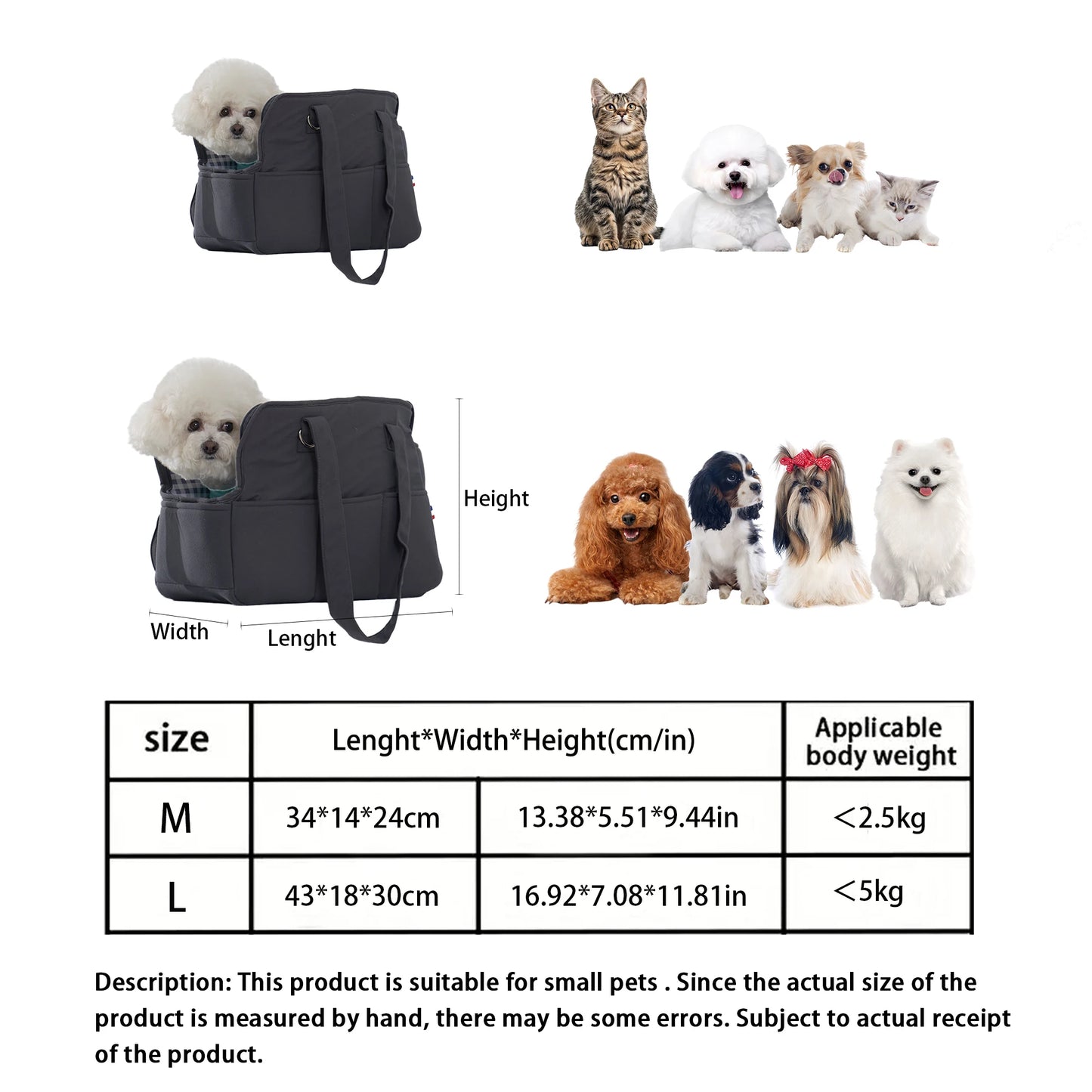 Pet Carrier Shoulder Bag For Going Out, With Breathable Design Can Be Carried By Hand, Suitable For Dogs