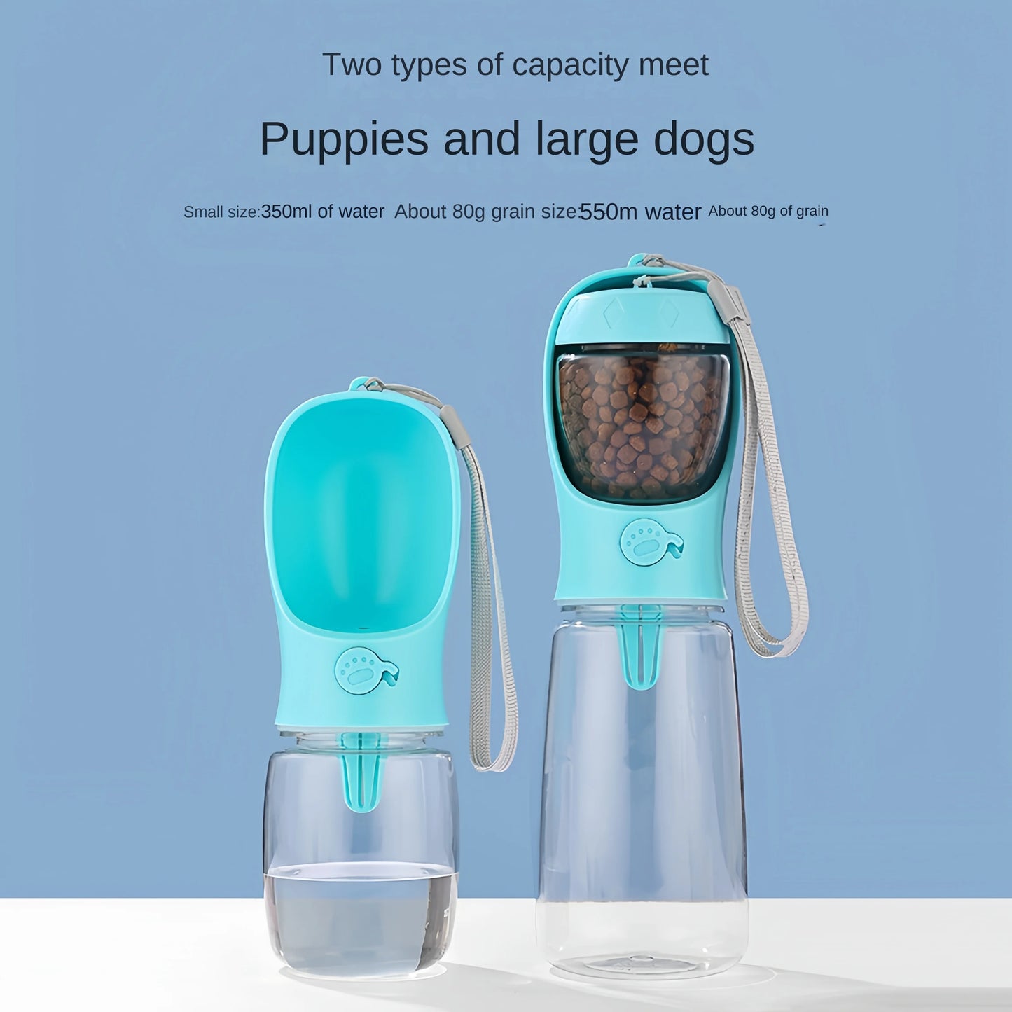 Portable Pet Feeding and Watering Supplies Portable Food Grade Material Dog Travel Pet Water Cup Bottle With Food Dispenser